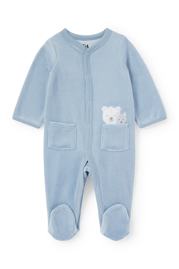 Bild 1 von C&A Waldtiere-Baby-Schlafanzug, Blau, Größe: 56