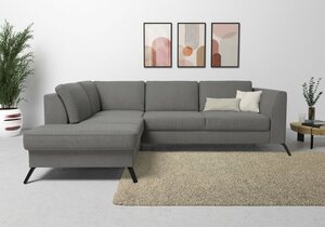 Sit&more Ecksofa Olsen, inklusive Sitztiefenverstellung, wahlweise mit Bettfunktion, 15cm hoch, Grau