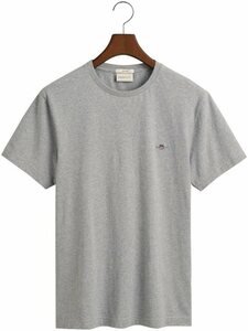 Gant T-Shirt SLIM SHIELD SS T-SHIRT mit Logostickerei auf der Brust, Grau