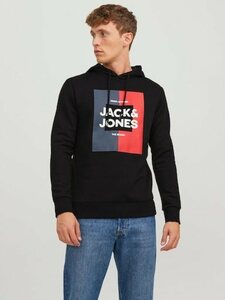 Jack & Jones Kapuzensweatshirt JJOSCAR SWEAT HOOD, Schwarz