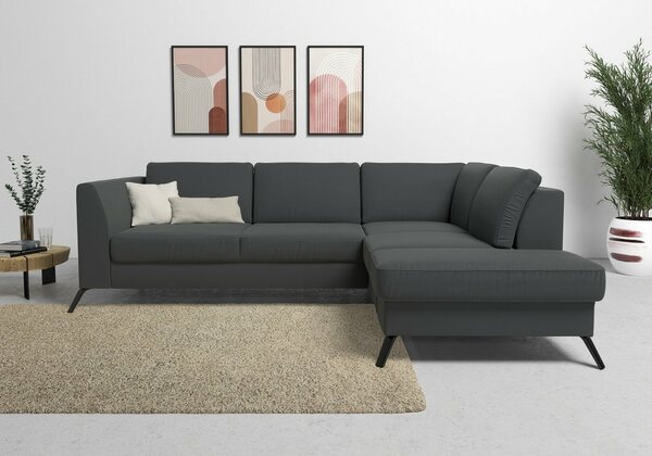 Bild 1 von Sit&more Ecksofa Olsen, inklusive Sitztiefenverstellung, wahlweise mit Bettfunktion, 15cm hoch, Grau
