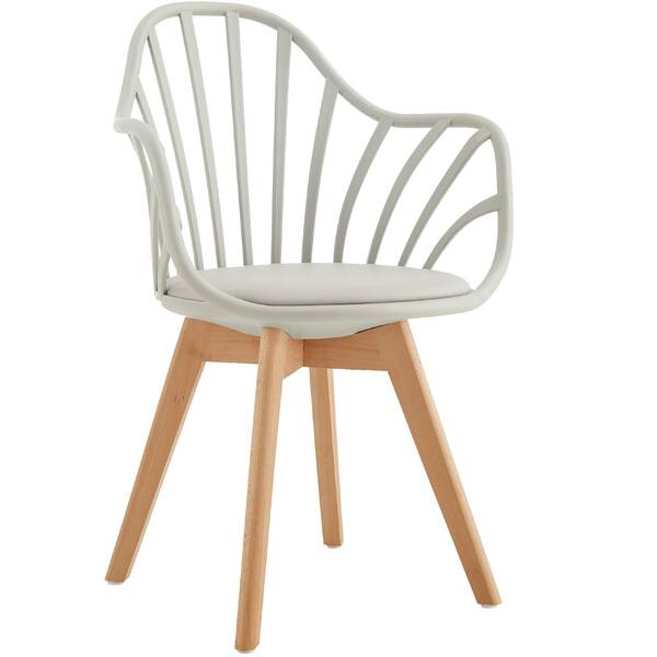 VENYAA Esszimmerstühle 4er Set - Moderne Stoffstühle Mit Holzbeinen, Beige