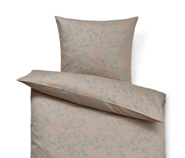 Bild 1 von Satin-Bettwäsche, Übergröße, beige/blau