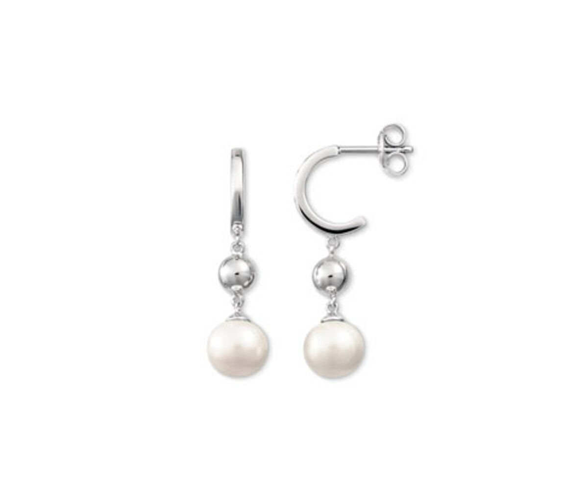 Bild 1 von 925 Silber Creolen mit Kugeln und Perlen