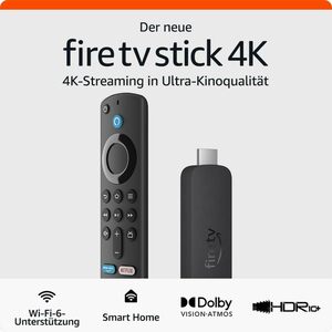 Der neue Amazon Fire TV Stick 4K, mit Unterstützung für Wi-Fi 6 sowie Streaming in Dolby Vision/Atmos und HDR10+