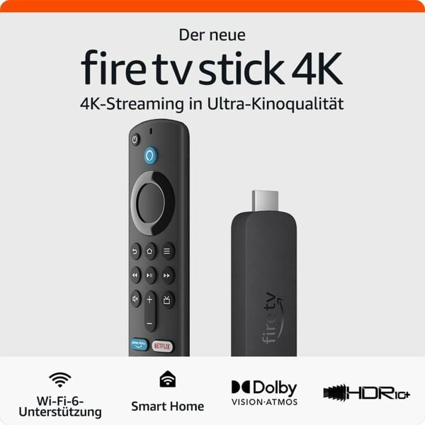 Bild 1 von Der neue Amazon Fire TV Stick 4K, mit Unterstützung für Wi-Fi 6 sowie Streaming in Dolby Vision/Atmos und HDR10+