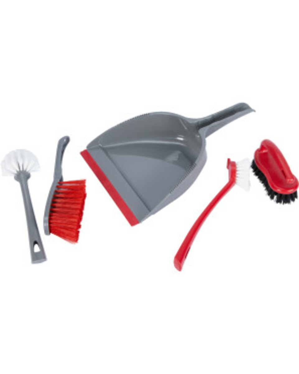 Bild 1 von Praktisches Bürstenset mit Kehrblech
       
       5-tlg. Set
   
      grau/rot