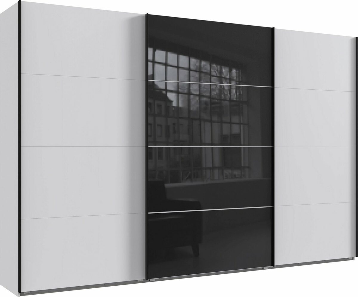 Bild 1 von Wimex Schwebetürenschrank Norderstedt INKLUSIVE 2 Stoffboxen und 2 zusätzliche Einlegeböden, Schwarz|weiß