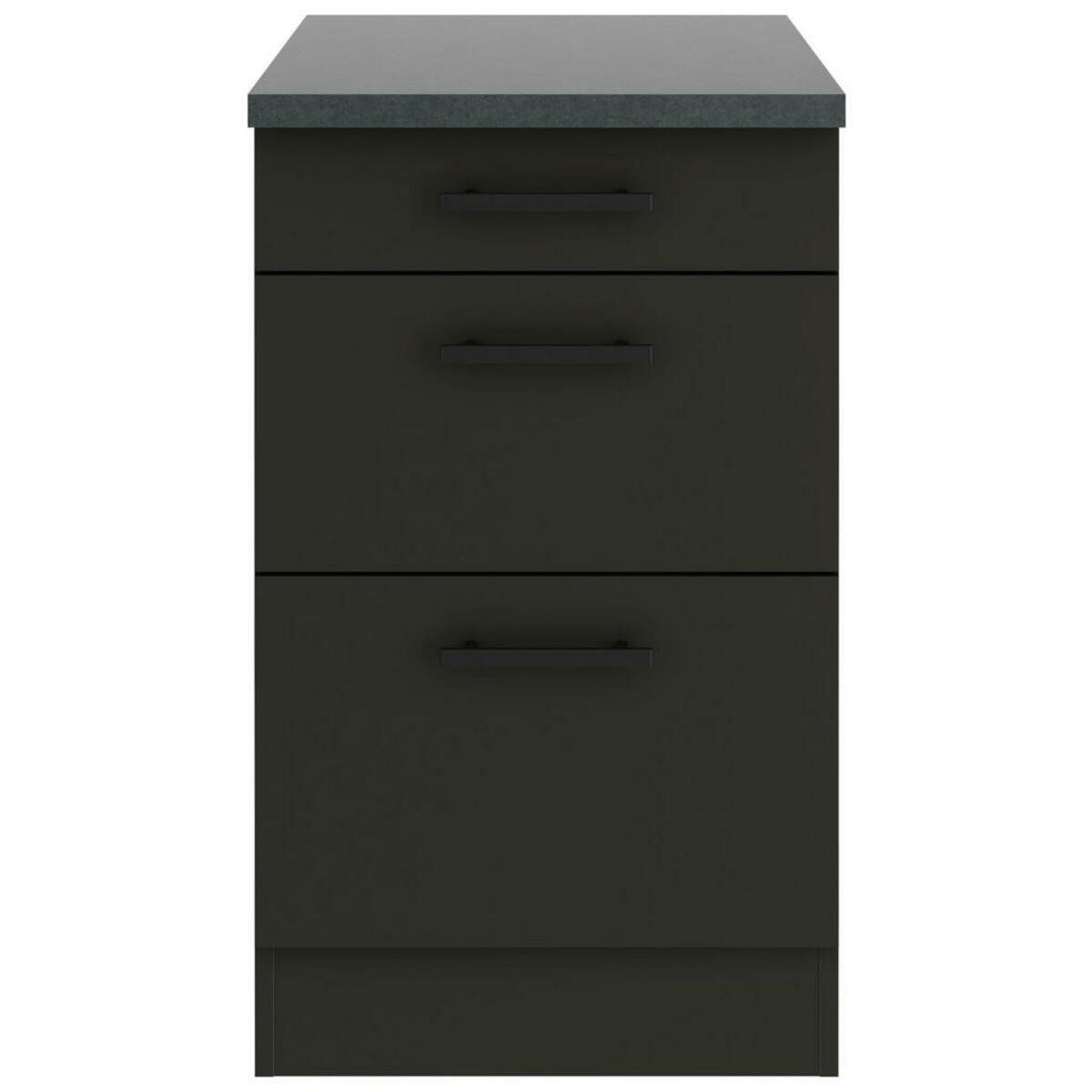 Bild 1 von Optifit Küchenunterschrank, Anthrazit, Metall, 3 Schubladen, einzeln stellbar, 50x84.8x60 cm, DIN EN ISO 14001, DIN EN ISO 50001, DIN EN ISO 9001, Zusatzausstattung erhältlich, Küchen, Küchenmöb