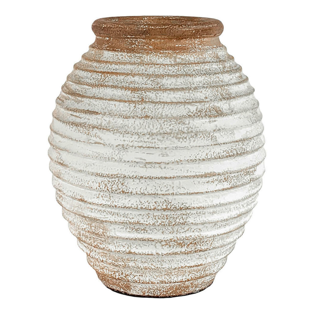 Pflanzentopf, Weiß, Terracotta, Keramik, bauchig, 35 cm, Dekoration
