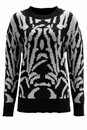 Bild 1 von Aniston CASUAL Strickpullover mit graphischem Jacquard-Muster, Schwarz|weiß
