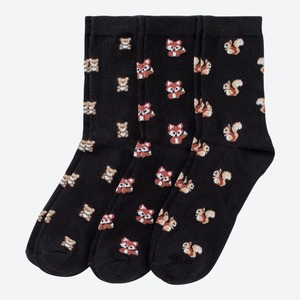 Damen-Socken mit Tiermuster, 3er-Pack