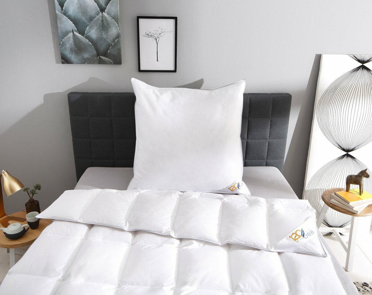 Bild 1 von Daunenbettdecke + Kopfkissen, Edition 120 Jahre, OBB, Füllung: Bettdecke: 90% Daunen, 10% Federn, Kopfkissen: 90% Federn, 10% Daunen, Bezug: 100% Baumwolle, Bettwaren-Set, 135x200 oder 155x220 cm, f