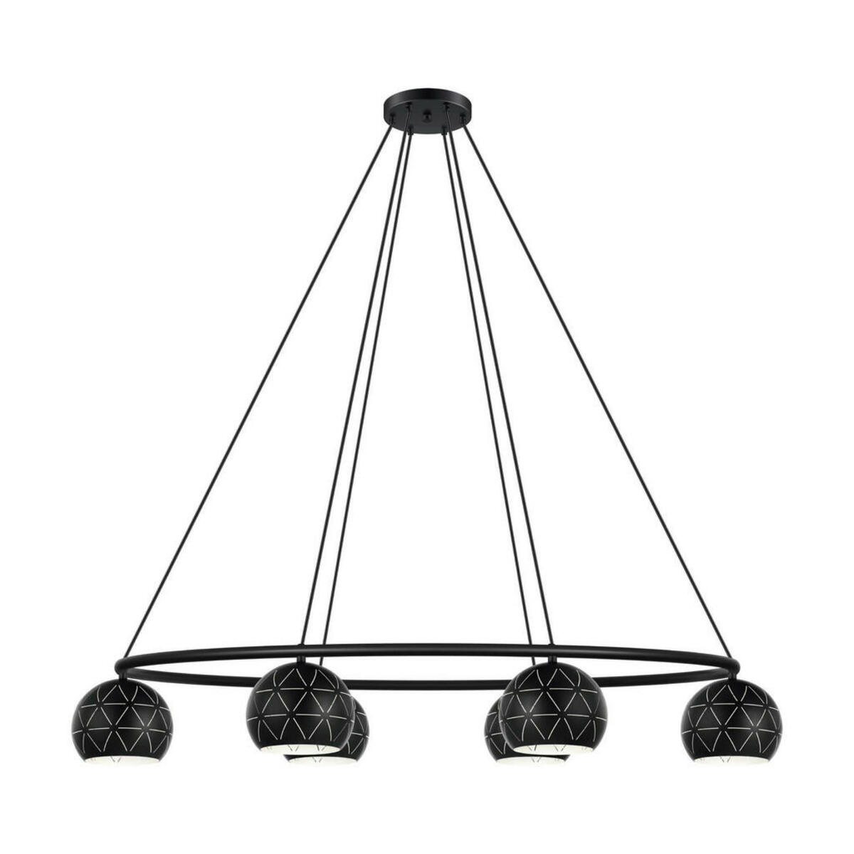 Bild 1 von Eglo Hängeleuchte Cantallops, Schwarz, Weiß, Metall, rund,rund, 52x110 cm, Lampen & Leuchten, Innenbeleuchtung, Hängelampen, Esstischlampen