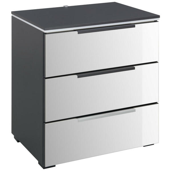 Bild 1 von Novel Nachtschrank, Schwarz, Champagner, Metall, 3 Schubladen, 61x64x41 cm, Goldenes M, Made in Germany, Typenauswahl, Soft-Close-System, Schlafzimmer, Nachttische