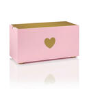 Bild 1 von Aufbewahrungsbox, Rosa, Gold, Holz, Textil, Herz, 30x37 cm, EN 71, CE, Deckel abnehmbar, Spielzeug, Spielzeugkisten
