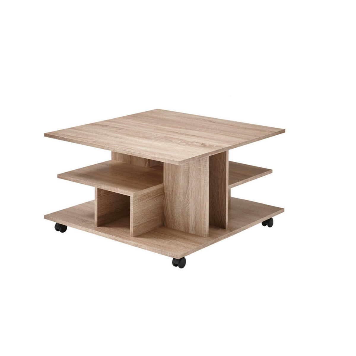Bild 1 von Boxxx Couchtisch, Sonoma Eiche, quadratisch, 76x44 cm, Stauraum, offenes Fach, Wohnzimmer, Wohnzimmertische, Couchtische, Couchtische mit Stauraum