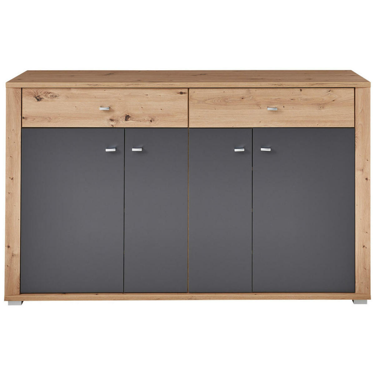 Bild 1 von Xora Schuhschrank, Graphit, Eiche Artisan, Metall, 6 Fächer, 2 Schubladen, 159x103x38 cm, Typenauswahl, Beimöbel erhältlich, stehend, Garderobe, Schuhaufbewahrung, Schuhschränke