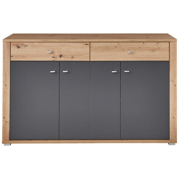 Bild 1 von Xora Schuhschrank, Graphit, Eiche Artisan, Metall, 6 Fächer, 2 Schubladen, 159x103x38 cm, Typenauswahl, Beimöbel erhältlich, stehend, Garderobe, Schuhaufbewahrung, Schuhschränke