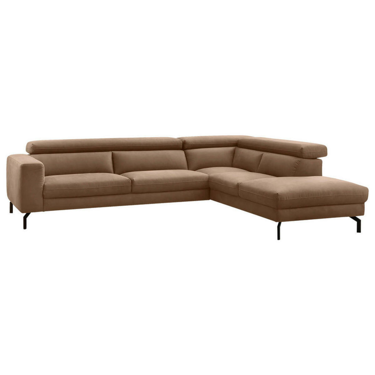 Bild 1 von Mid.you Ecksofa, Braun, Textil, 4-Sitzer, Ottomane rechts, L-Form, 305x233 cm, seitenverkehrt erhältlich, Rücken echt, Wohnzimmer, Sofas & Couches, Wohnlandschaften, Ecksofas