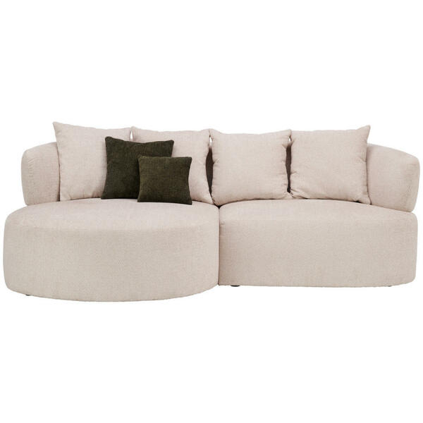 Bild 1 von Hom`in Ecksofa, Beige, Textil, 3-Sitzer, Füllung: Faserbällchen, Silikon, Schaumstoffflocken,Faserbällchen, Silikon, Schaumstoffflocken, Ottomane links, L-Form, 235x166 cm, Typenauswahl, Stoffausw