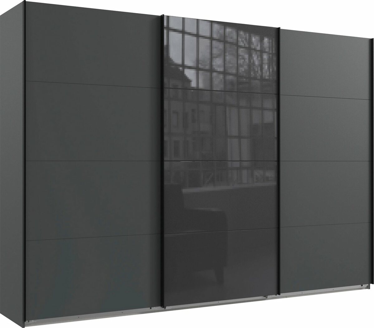 Bild 1 von Wimex Schwebetürenschrank Norderstedt INKLUSIVE 2 Stoffboxen und 2 zusätzliche Einlegeböden, Schwarz