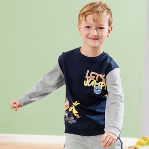 Jungen-Sweatshirt mit Kontrast-Ärmeln