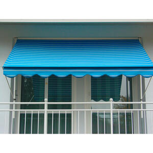 Boxxx Markise, Blau, Weiß, Metall, Textil, Streifen, 300x225-275x150 cm, Sonnen- & Sichtschutz
