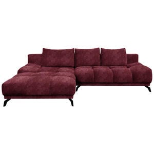 Hom`in Ecksofa, Dunkelrot, Textil, 5-Sitzer, Füllung: Schaumstoff, Ottomane links, L-Form, 290x182 cm, Stoffauswahl, seitenverkehrt erhältlich, Schlafen auf Sitzhöhe, Wohnzimmer, Sofas & Couches,