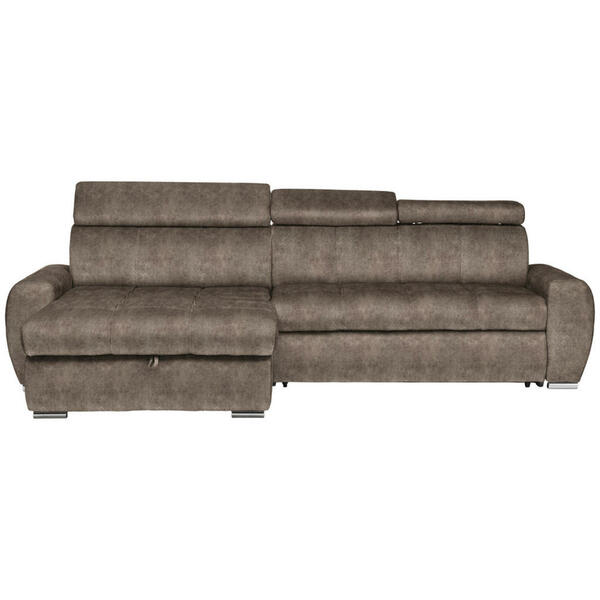 Bild 1 von Stylife Ecksofa, Braun, Textil, 3-Sitzer, seitenverkehrt montierbar, L-Form, 276x173 cm, Stoffauswahl, Liegefunktion, Schlafen auf Sitzhöhe, Hocker erhältlich, Rücken echt, Wohnzimmer, Sofas & Cou