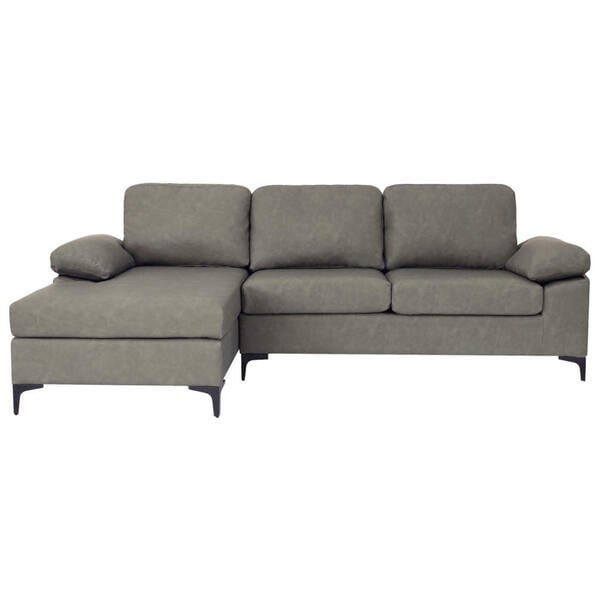 Bild 1 von Mid.you Ecksofa, Grau, Textil, 3-Sitzer, Füllung: Schaumstoff, Ottomane links, L-Form, 262x135 cm, Wohnzimmer, Sofas & Couches, Wohnlandschaften, Ecksofas