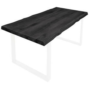 Valdera Tischplatte, Schwarz, Holz, Wildeiche, massiv, rechteckig, 100x6 cm, Esszimmer, Tische, Esstische, Tischsysteme