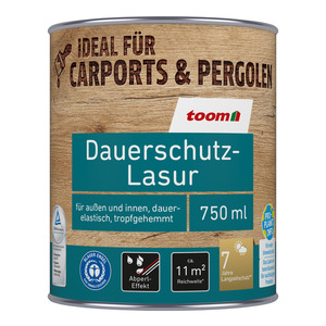 toomEigenmarken - 
            Dauerschutz-Lasur teakfarben 750 ml