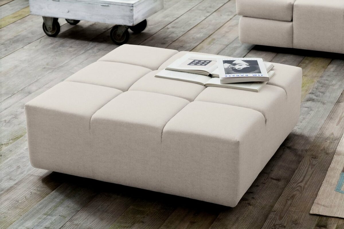 Bild 1 von INOSIGN Polsterhocker Ancona, passend zur "Ancona"-Polsterserie, auch in Cord + Easy Care, Beige