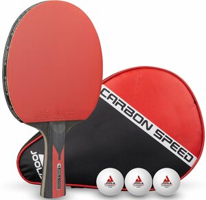 Joola Tischtennisschläger TT-BAT Carbon Speed (Set, mit Bällen, mit Schlägerhülle), Rot|schwarz