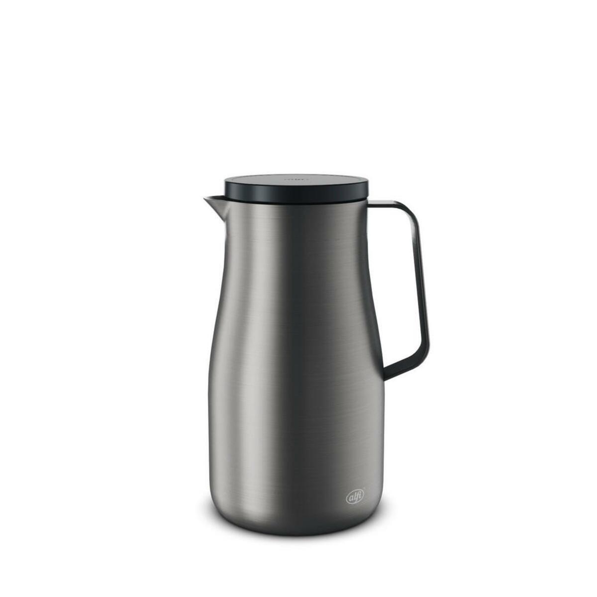 Bild 1 von Alfi Isolierkanne Studio, Schwarz, Metall, 1 L, BPA-frei, doppelwandig, lebensmittelecht, Vakuum, abnehmbarer Deckel, Schraubverschluss, hält warm, kalt, schadstofffrei, Kaffee & Tee, Kannen, Thermo