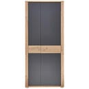 Bild 1 von Xora Garderobenschrank, Graphit, Eiche Artisan, Holzwerkstoff, 8 Fächer, 86x199x38 cm, Beimöbel erhältlich, Garderobe, Garderobenschränke, Garderobenschränke