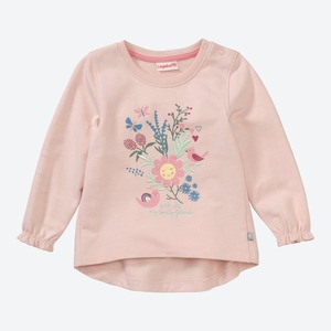Baby-Mädchen-Sweatshirt mit Blumen-Frontaufdruck