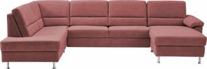 CALIZZA INTERIORS Wohnlandschaft Onyx, 3 Teile, wahlweise mit Bettfunktion und Bettkasten, Rot