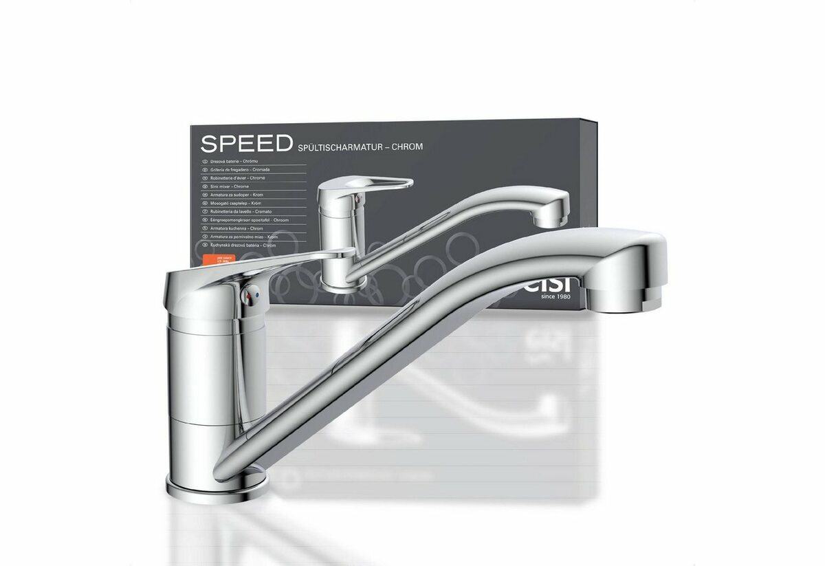 Bild 1 von Eisl Spültischarmatur Speed 360° schwenkbarer Wasserhahn, Mischbatterie Küche, Spültischarmatur, Silberfarben