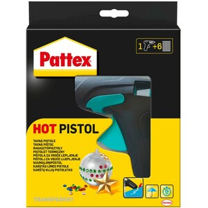 Pattex Heißklebepistole Hot Pistol Starter Set inkl. 6 Klebesticks Ø 11 mm