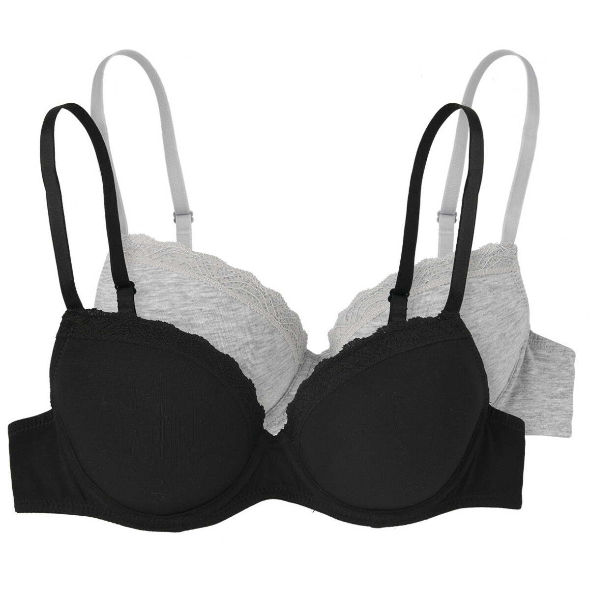 Bild 1 von 2 Damen Bügel-BHs mit Spitze SCHWARZ / GRAU