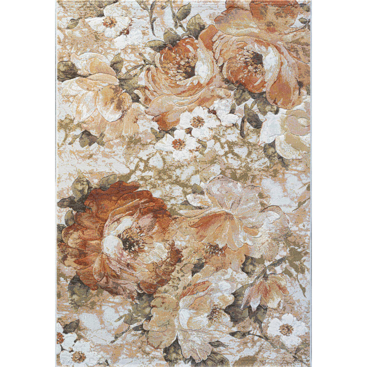 Bild 1 von Novel Webteppich Argentum, Creme, Grau, Orange, Textil, Floral, rechteckig, 120 cm, Oeko-Tex® Standard 100, für Fußbodenheizung geeignet, Teppiche & Böden, Teppiche, Moderne Teppiche