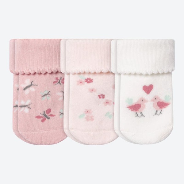Bild 1 von Baby-Mädchen-Frottee-Socken, 3er-Pack