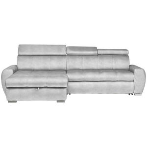 Stylife Ecksofa, Hellgrau, Textil, 3-Sitzer, seitenverkehrt montierbar, L-Form, 276x173 cm, Stoffauswahl, Liegefunktion, Schlafen auf Sitzhöhe, Hocker erhältlich, Rücken echt, Wohnzimmer, Sofas &