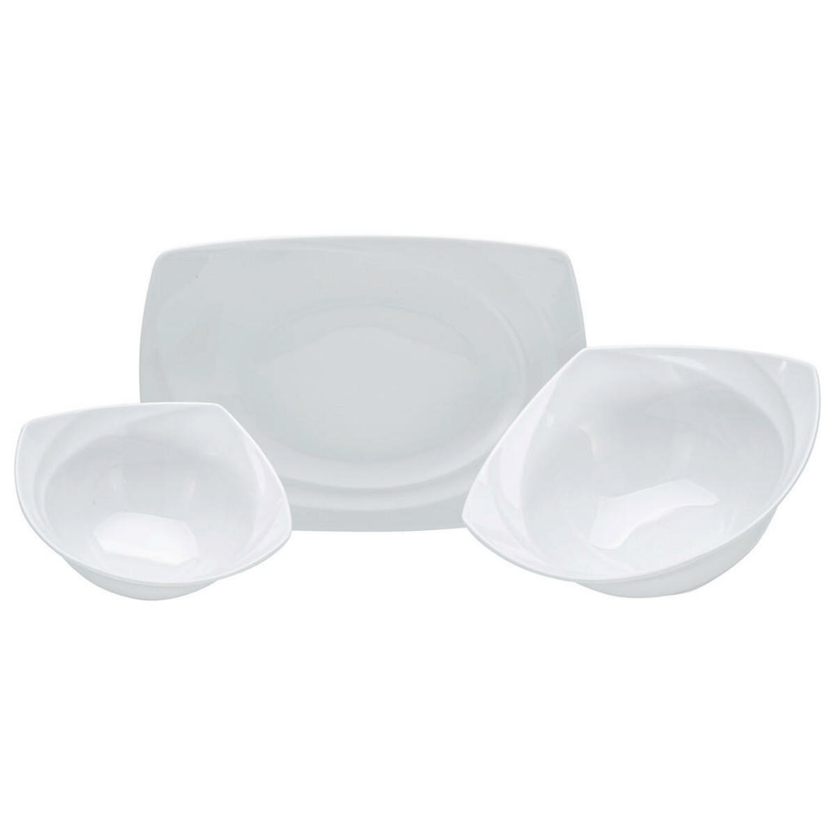 Bild 1 von Creatable Servierset Celebration weiss, Weiß, Keramik, 3-teilig, rechteckig,rechteckig, Essen & Trinken, Geschirr, Schalen & Schüsseln, Sonstige Schüsseln