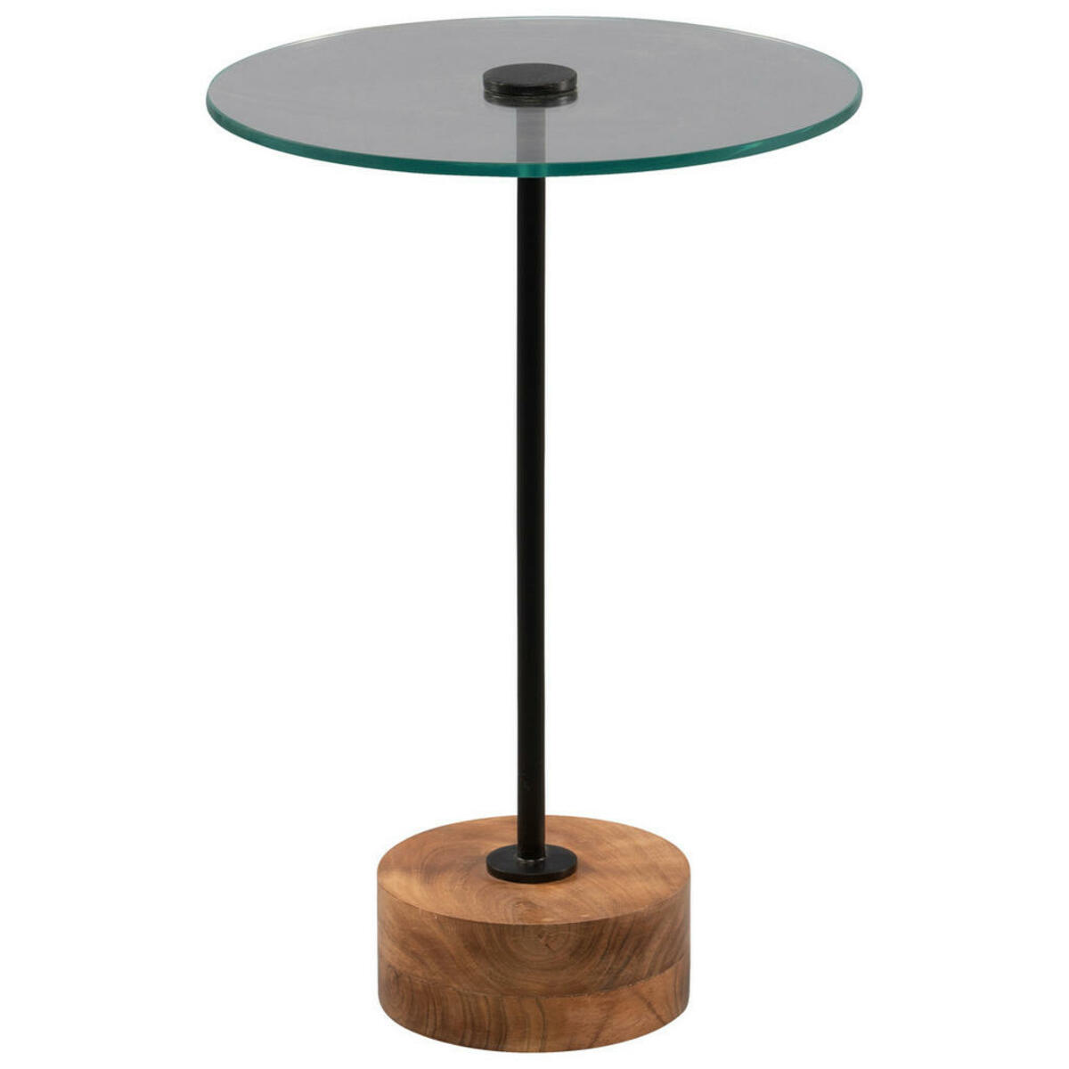 Bild 1 von Beistelltisch, Schwarz, Akazie, Holz, Metall, Glas, Akazie, massiv, rund, Sockel, 35x53 cm, einfacher Aufbau, Wohnzimmer, Wohnzimmertische, Beistelltische, Beistelltische Metall