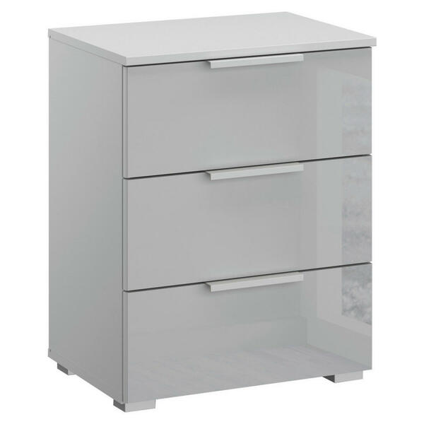 Bild 1 von Novel Nachtschrank, Grau, Metall, 3 Schubladen, 49x64x41 cm, Goldenes M, Made in Germany, Typenauswahl, Soft-Close-System, Schlafzimmer, Nachttische