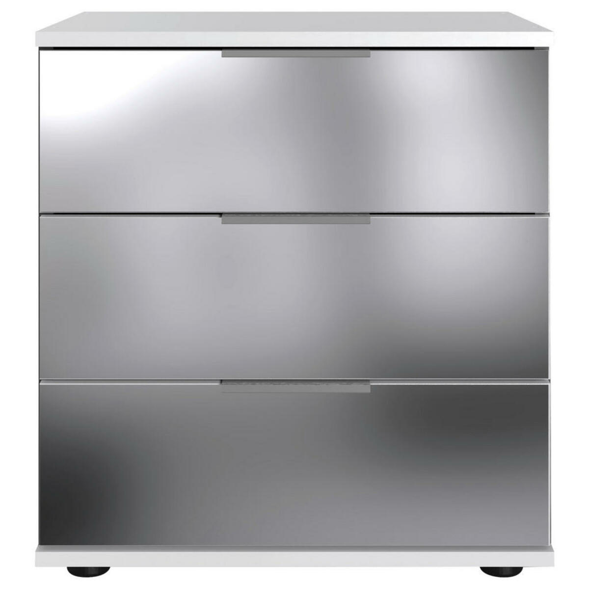 Bild 1 von Mid.you Nachtschrank, Weiß, Glas, 3 Schubladen, 52x58x38 cm, BQ - Bündnis für Qualität, Made in Germany, DIN EN ISO 9001, Typenauswahl, Schlafzimmer, Nachttische