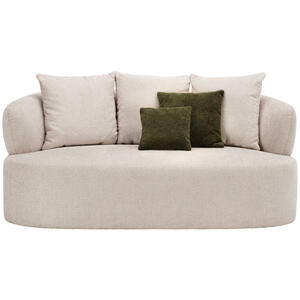 Hom`in 2-Sitzer-Sofa, Beige, Textil, Füllung: Faserbällchen, Silikon, Schaumstoffflocken,Faserbällchen, Silikon, Schaumstoffflocken, 177x86x105 cm, Typenauswahl, Stoffauswahl, Hocker erhältlich,